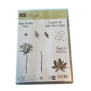 Stampin' Up! Stamp Set AVANT-GARDEN Set of 10 143272 Birthday Thanks Floral Wish
